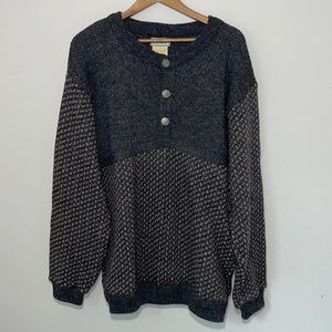 Vintage L.L. Bean Button Up Heavyweight Wool Sweater